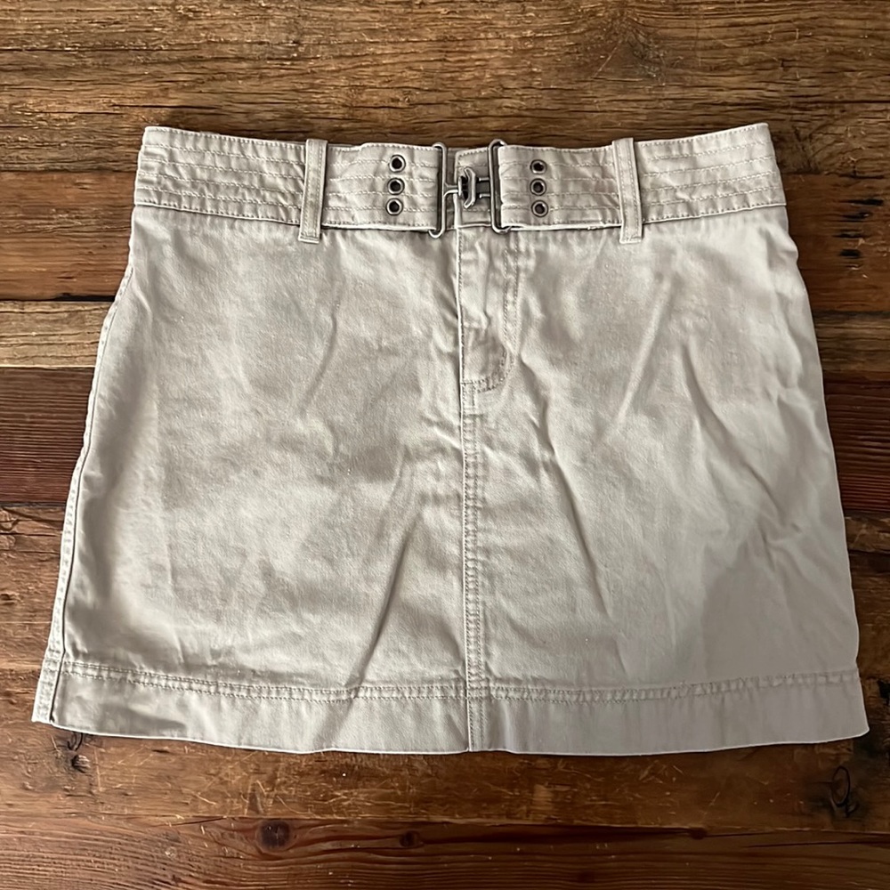 American Eagle Khaki Belted Mini Skirt